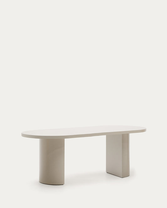 Nealy table in a lacquered MDF in an ecru finish, 200 x 100 cm