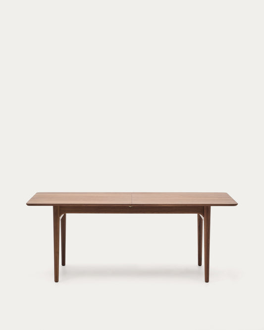 Elan extendable table in veneer and solid walnut wood 200 (260) x 100 cm FSC Mix Credit