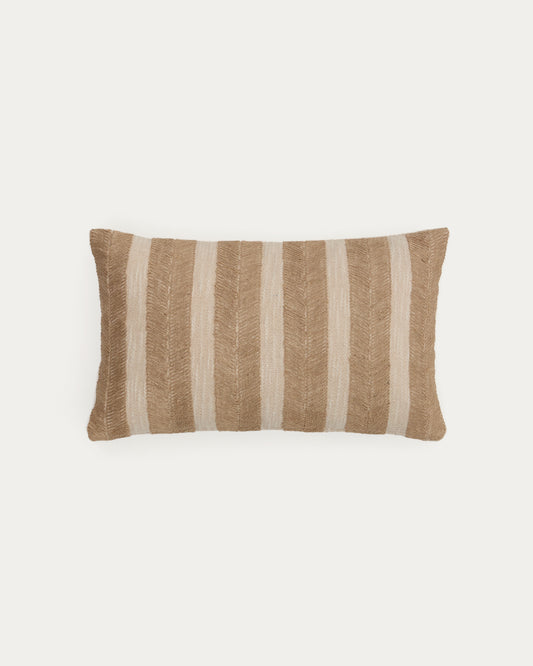Zailo 100% cotton cushion cover with beige jute embroidery 30 x 50cm