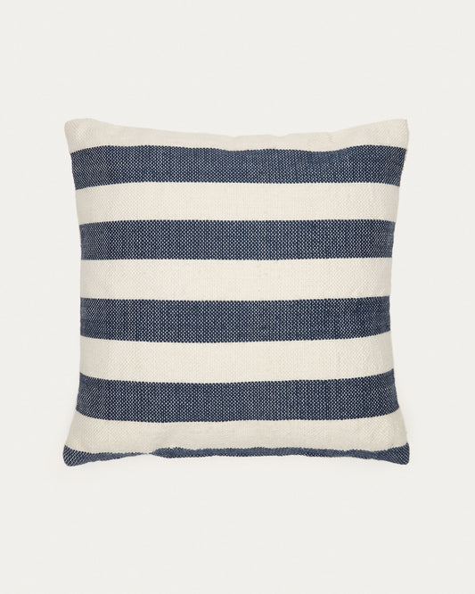 Nans 100% PET cushion cover with white and blue stripes, 45 x 45 cm