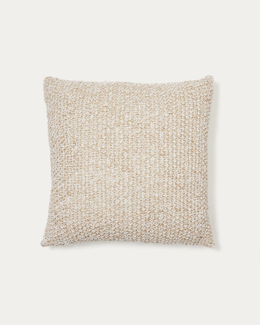 Sunira cushion cover in cotton and natural jute, 45 x 45 cm