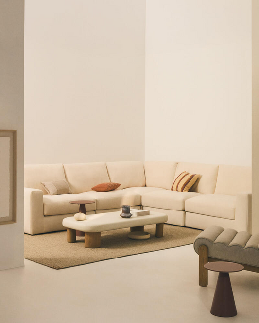 Alea removable cover modular sofa 5-seater in chenille 310 x 310 cm
